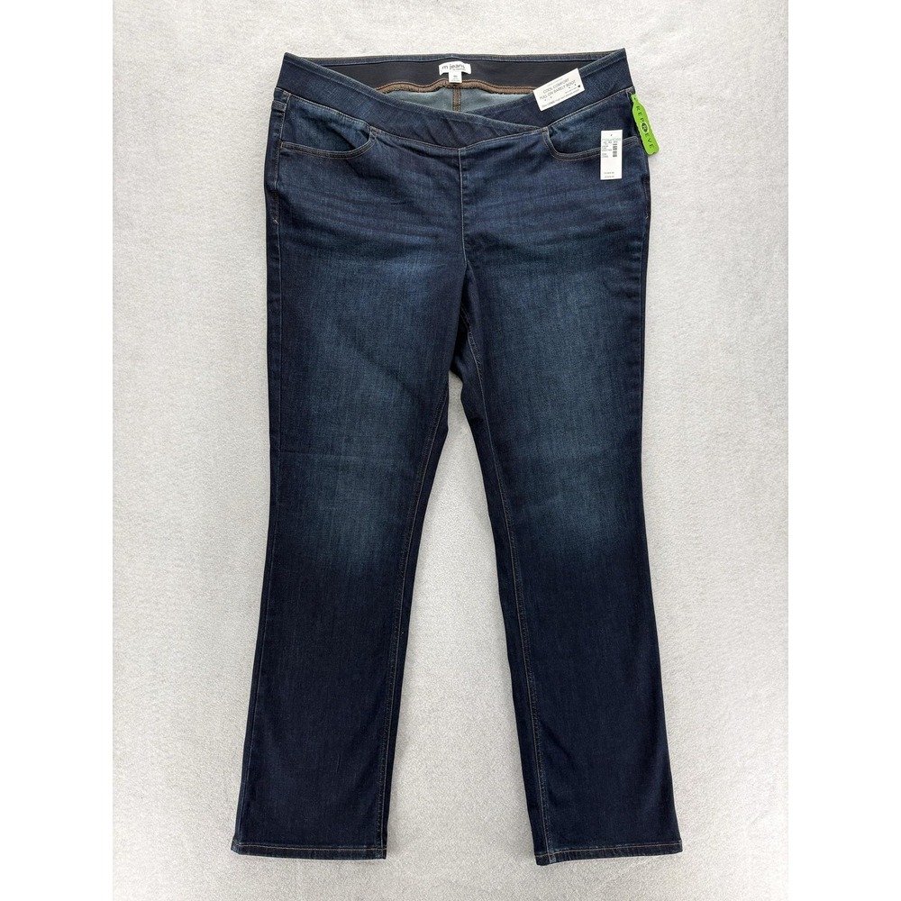 Maurices M Jeans Pull-On Barely Boot Jeans Womens 22W Long Dark Wash Stretch NWT